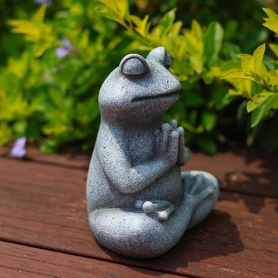 1Pcs Meditation Frog Bonsai Animal Resin Ornaments Outdoor Courtyard Garden Simulation Atmosphere Home Cute