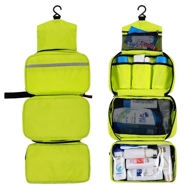

Подвесная мужская косметичка, большая водонепроницаемая косметичка, органайзер для путешествий, женские туалетные принадлежности, складной туалетный набор для макияжа светло-зеленый