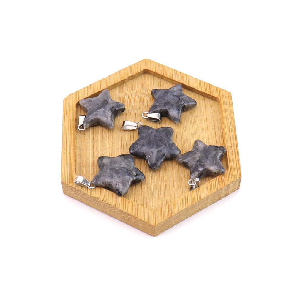 Agate Star Pendant Necklace Jewelry Powder Crystal Necklace Fashion Valentine'S Day Gift 20 * 6