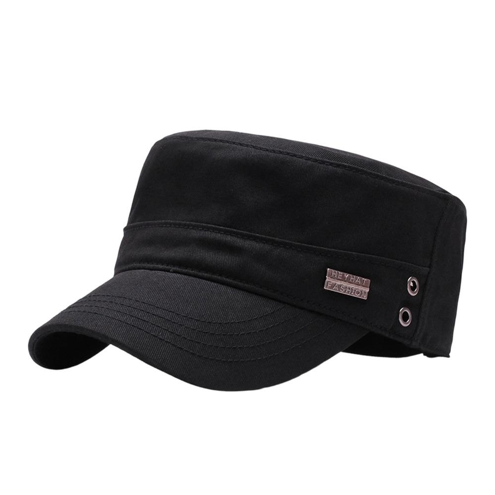 Anti-UV Baseball Cap Cotton Sun Hat Fashion Flat Top Hat  Spring Summer чёрный