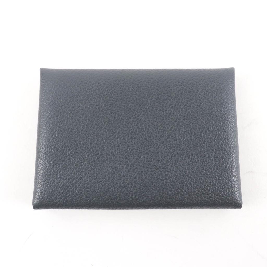 Great HERMES Coin case Calvi duo Evercolor Leather Women Used