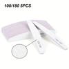 Half Moon 1/2/5/10/25/50Pcs Professional Nail File Lima 100/180 Grit Professional Sandpaper Cuticle Remover Buffer Files Manicur