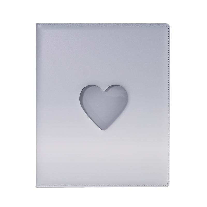 Sweet Heart Cutout Binder A4 Macaron Gradient Card Album D-Ring Loose-Leaf Cute Photocard Holder for K-Pop Idol Photo Collection
