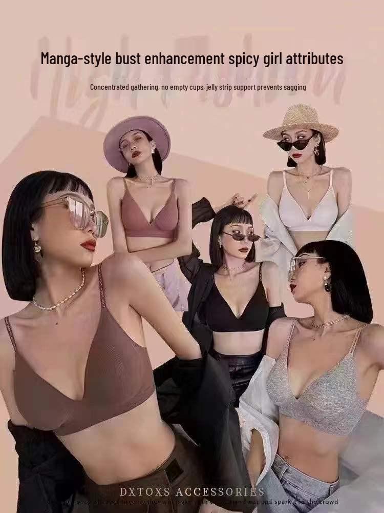 Japanischer Bügelloser Deep V Nahtloser BH - Bequem, Leicht, Schlichtes Design für Kleine Oberweiten im Sommer L 36/80 ziegelrot