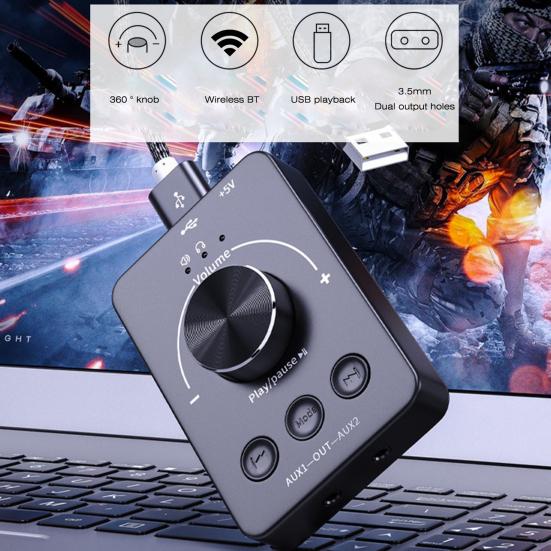 USB PC Volume Computer External Volume Control Knob Adapter Bluetooth-compatible Audio Transmitter External