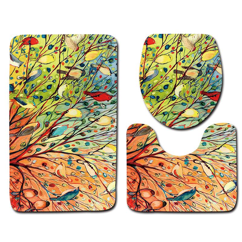 Bathroom Floor Mat Bathroom Mat Toilet Three-Piece Set
