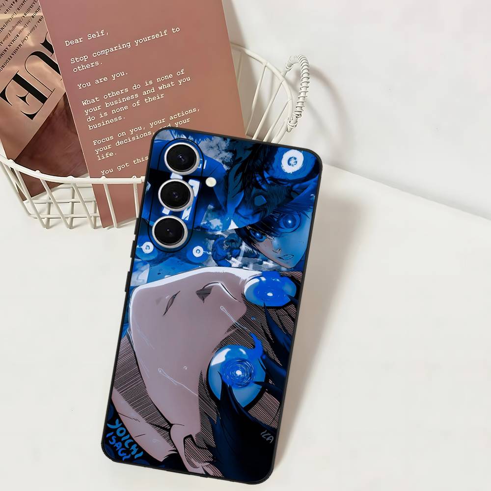 Japan Anime B-Blue Lock Phone Case For Samsung S 24 Fe 25 Ultra Plus 20 Lite 21 30 22 23 24 22 Ultra 5G Fundas