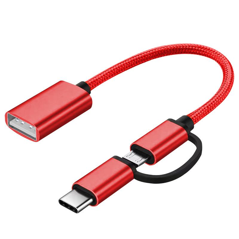 Type-c Android To Usb 2-in-1 OTG Data Cable For Mobile Phone Tablet Data Transmission Adapter Cable