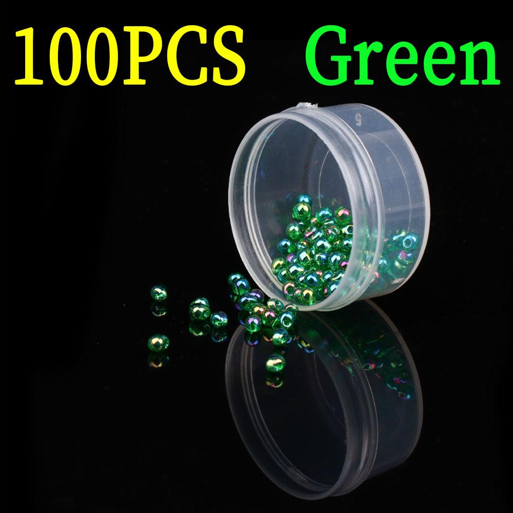 

100 шт. PMMA каплевидные бусины с пузырьковой головкой материал для вязания мушек жемчужные прозрачные бусины для нимфы мошкары черви форель приманка зелёный