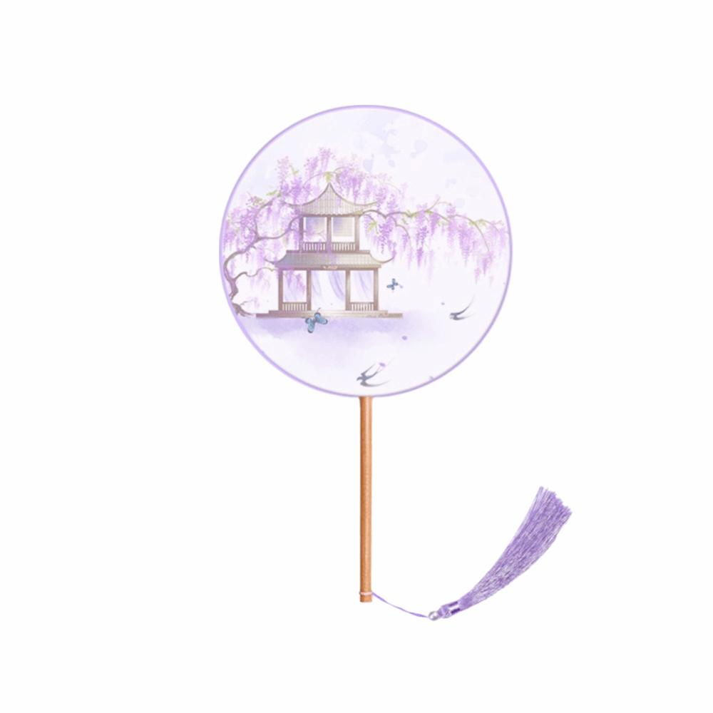 Silk Material Chinese Round Hand Fan Embroidery Design Cheongsam Tang Suit Fan  Wedding Ceremony