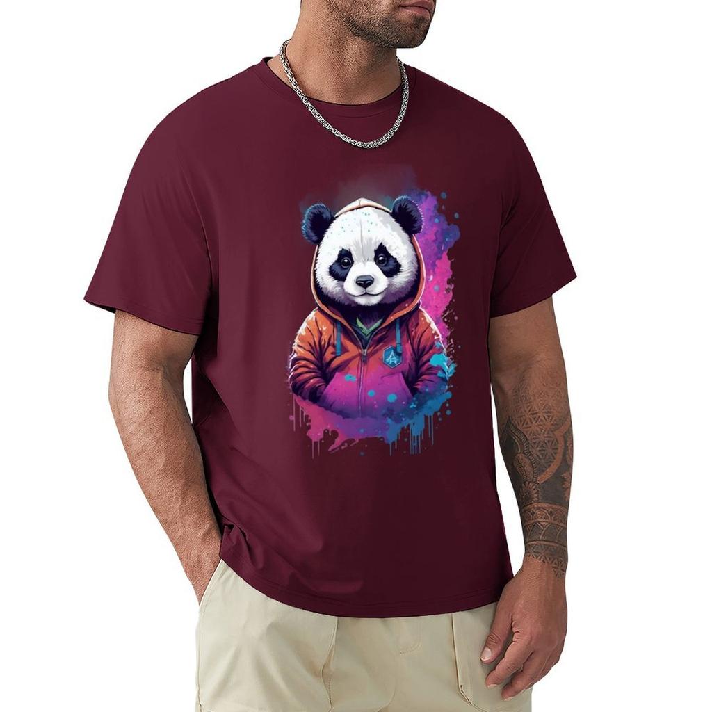Panda in a Hoodie - Nebula T-Shirt plus sizes plus size tops men graphic t shirts