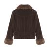 Vintage Fleece Fur Collar Cropped Jacket