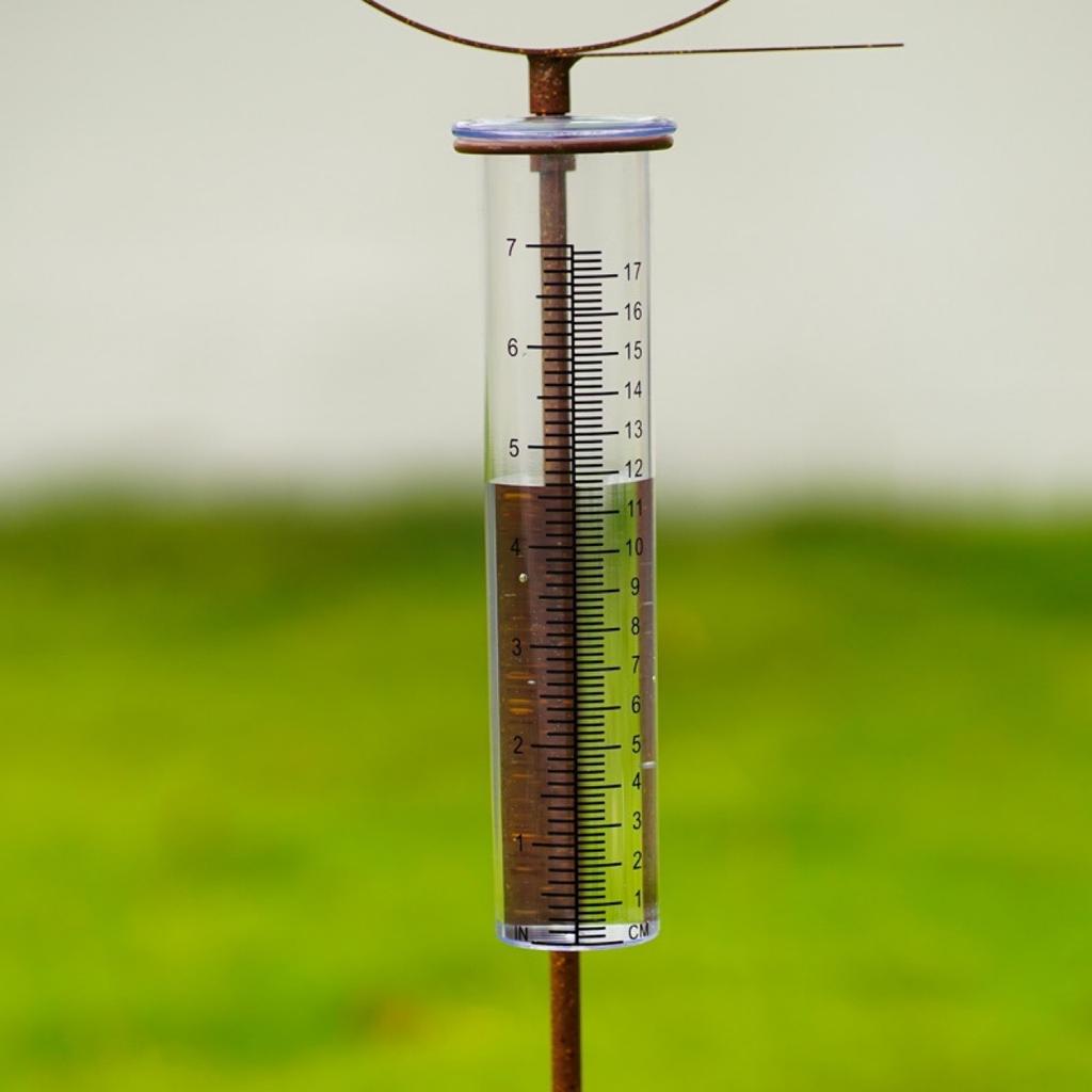 Metal Snail Rain Gauge Outdoor Garden Decoration Rustic Patina Finish Spiral Design Yard Rain Measurement Tool