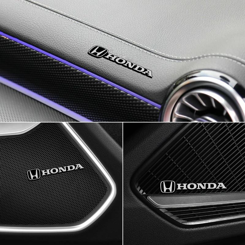 Car Audio Decorate 3D Aluminum Badge Emblem Stickers K For Honda Civic Accord City Fit Mugen Vezel CR-V Pilot HR-V Envix Odyssey