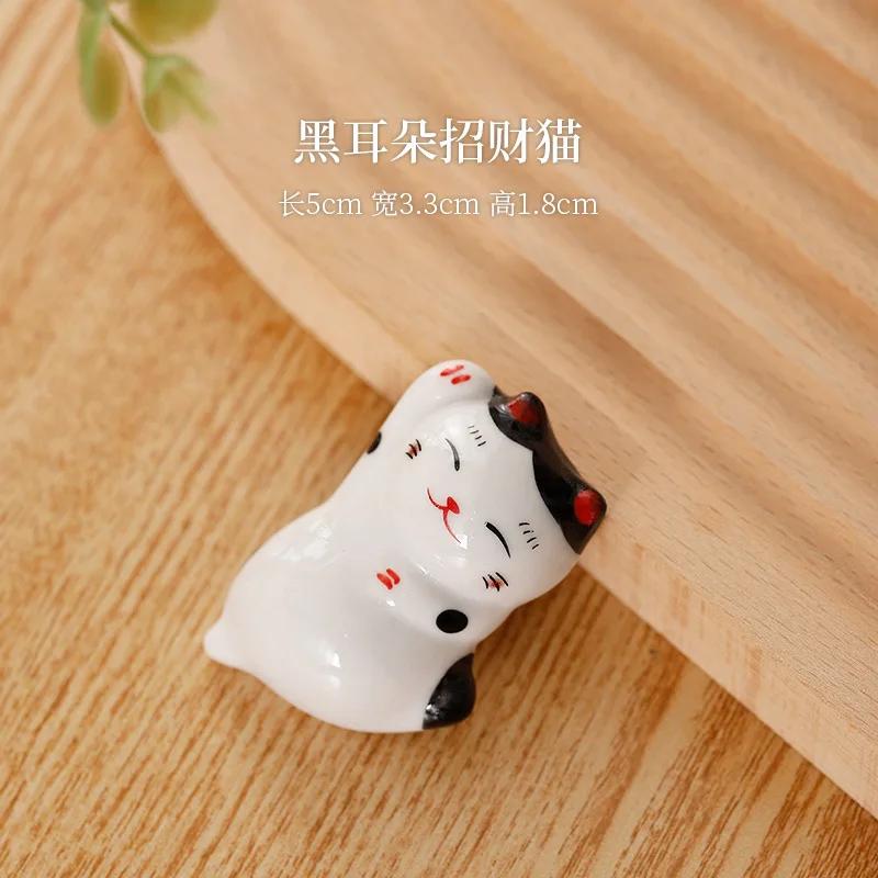 1pc Ceramic Cute Chopstick Holder Tableware Japanese Style Underglaze Restaurant Simple Oval Spoon Bracket Utensil for Kitchen