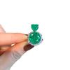 European and American Temperament Simulation Paraiba Ring for Women  Round Emerald Zircon Ring