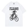 Off To Cause A Kerfuffle Dachshund Bicycle Chaos Funny Meme T Shirt Unisex Fashion Casual Tshirts Summer Loose Cotton Tshirt