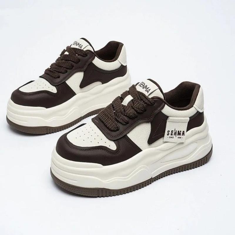 Women's New Simple Solid Color Designer Vulcanized Shoes  Spring Fashion Thick Sole Outdoor Shopping Office Sports Shoes