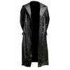Men's German Classic WW2 Military Uniform Officer Black Real Leather Trench Coat