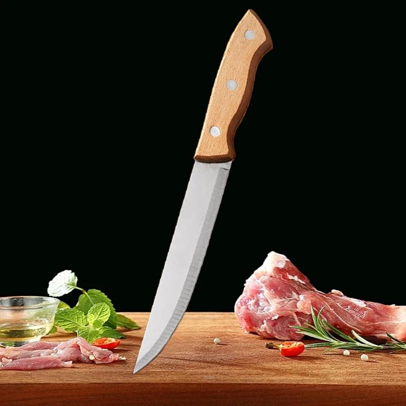 Kitchen Boning Knife Stainless Steel Fruit Knife Household Vegetable Cutting Multifunctional Cooking Chef Knife wooden handle