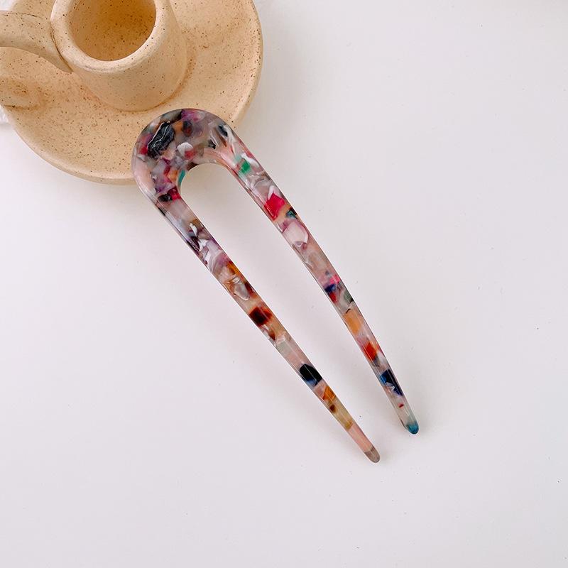 Fashion Hair Stick Women Acetate Hair Clip Large 11cm Thicken U-shaped Colorful Hair Stick Girls Hair Accessories Hair Clips New