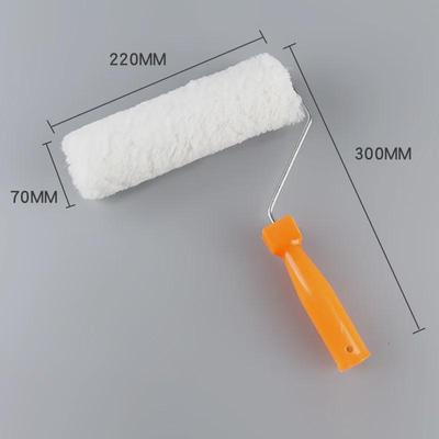 9-Inch Roller Brush with Pure White Cotton Thread, Thick Hair, No Dead Angle Fiber, Yellow Handle for Latex Paint