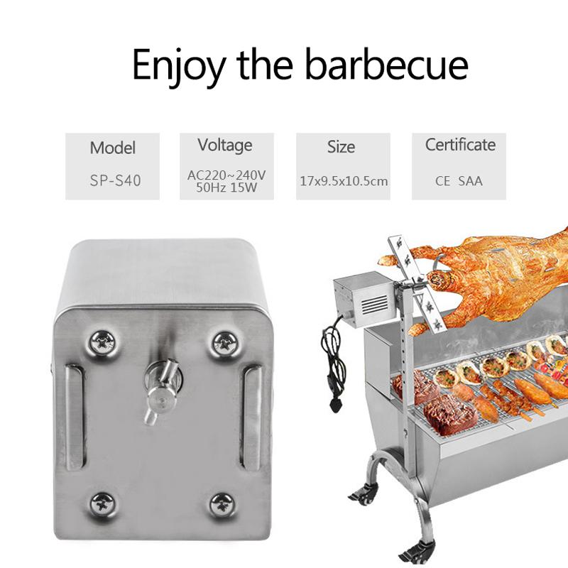 BBQ Grill Motor Rotating Motor Stainless Steel Spit Rotisserie Motor for Roasting Furnace Roasted Lambs Piglets Chicken Motor