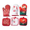 Polyester Oven Anti Scald Gloves Gift Microwave Oven Gloves Barbecue Printing Microwave Christmas Baking Heat Insulation Pad