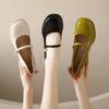 Fashion Versatile Pearl Single Shoe Women's 2025 Spring Summer New Style French Small Leather Shoe Square Head Casual Mid Heel Mary Jane