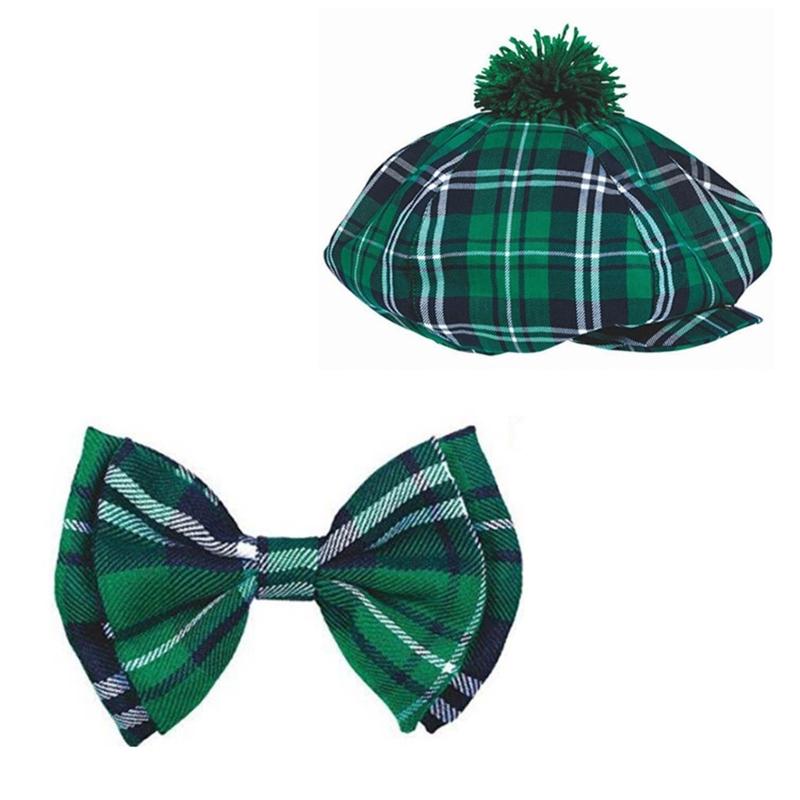 Patrick's Day Hat Bowtie Beard Headband Necklace Eyeglasses Skirt Long Glove Leg Sleeve Patrick Costume Accessories