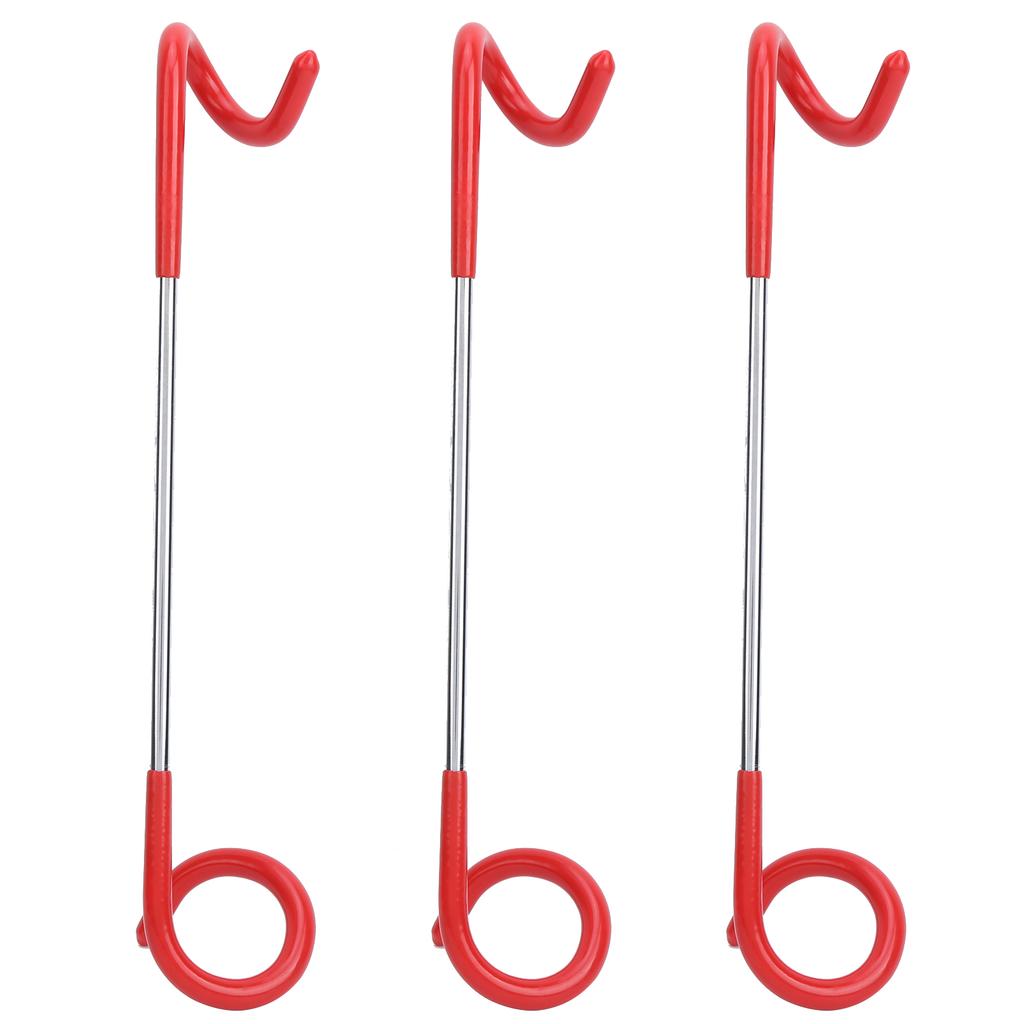 3Pcs Outdoor Tent Camping Multifunction Steam Light Hook Sshaped Hanger Twoway Hook Red