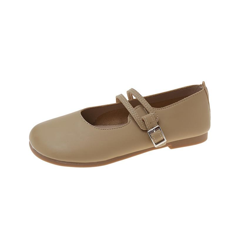 Mary Jane single shoes women's new spring soft leather gentle wind beanie shoes soft-soled grandma shoes