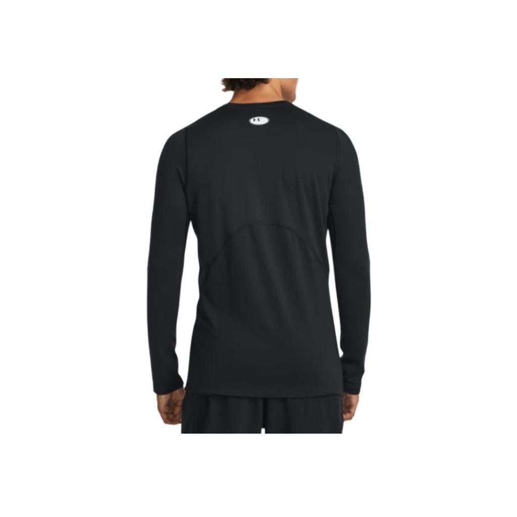 Under Armour Coldgear® Fitted Crew Solid Color Quick-Dry Breathable Slim Fit Long Sleeve T-Shirt Men Tops Black 1366068-002