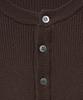 NOIRER Cotton Ribbed Henley Neck Knit (Deep Brown)