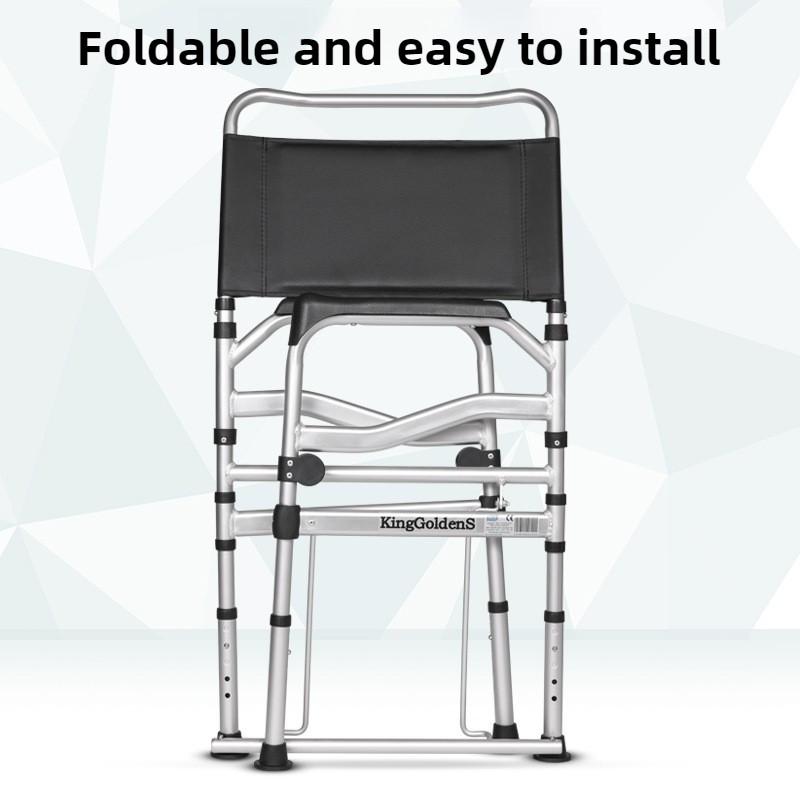 Household Portable Elderly Care Toilet Chair Height Adjustable Bathroom Shower Chair Foldable Patient Commode Chair