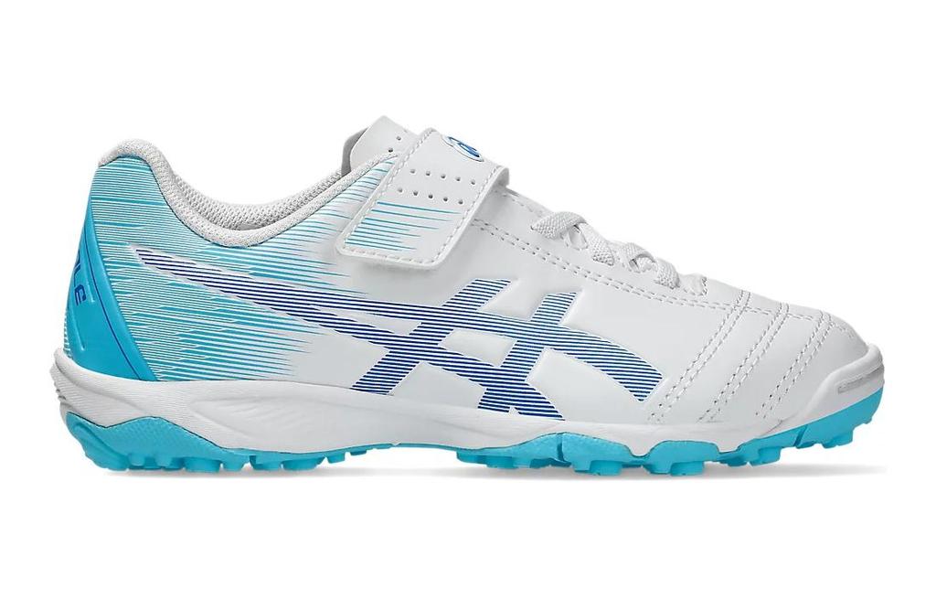 ASICS Juniole 6 TF Cushioning, Wear Resistant Low top Kids' Soccer Shoes White Blue Kids' 1104A045-106