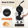 Commercial Electric Burger Waffle Maker with Stainless Steel Material Non-Stick Waffle Press Machine Time Temp Control Ideal fo