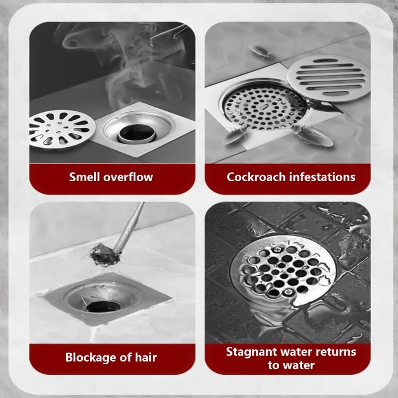 Foot Floor Drain Strainer Bounce Type Square Shower Floor Drain Prevent Backflow Shower Floor Drain Hair Strainer