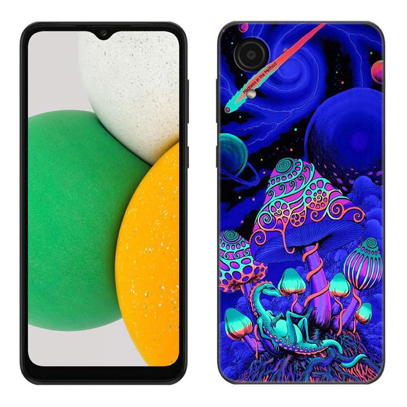 Aesthetic Trippy Mushrooms Phone Case For Samsung Galaxy A01 A03 Core A04 E A02 A05 A10 A20 A21 A30 A50 S A6 A8 + A7 Black Cover