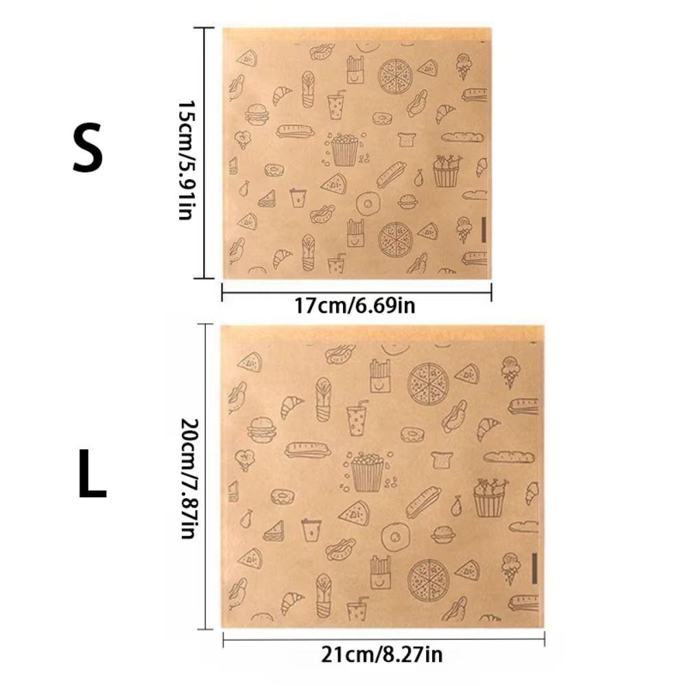 30Pcs Waterproof Oil-proof Paper Bag Non-stick Baking Paper Food Packaging Bag  Kitchen Accessories