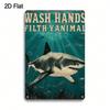 Lustiges Metallblechschild 'Wasch dir die Hände, du schmutziges Tier' Rustikale Badezimmerdekoration