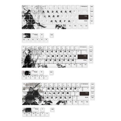 75 Key Keycap Set From Thick PBT Chinese Three Kingdoms Culture Charecters Themed Keycaps for Mechanical Keyboards