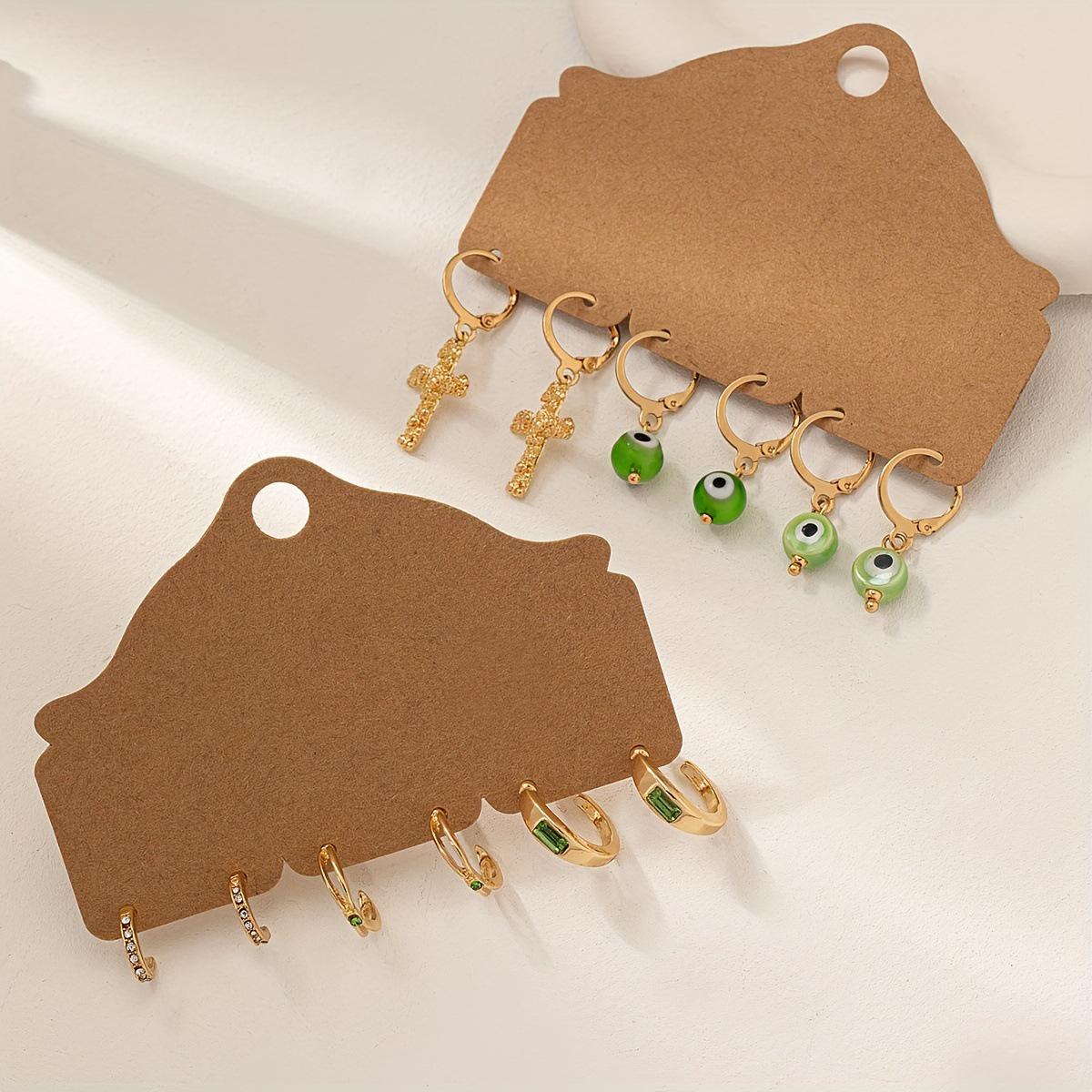 

Evil Eye Cross Earring Set - 6 Pairs