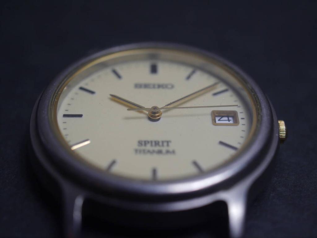 SEIKO Spirit Quartz Date Titanium Watch 3-Hand 7N42-8060 Men's ab562