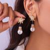 Fashionable Christmas Snowman Hoops Earrings With Crystals Details for Trendy Ladies New Year Fashion Special Gifts