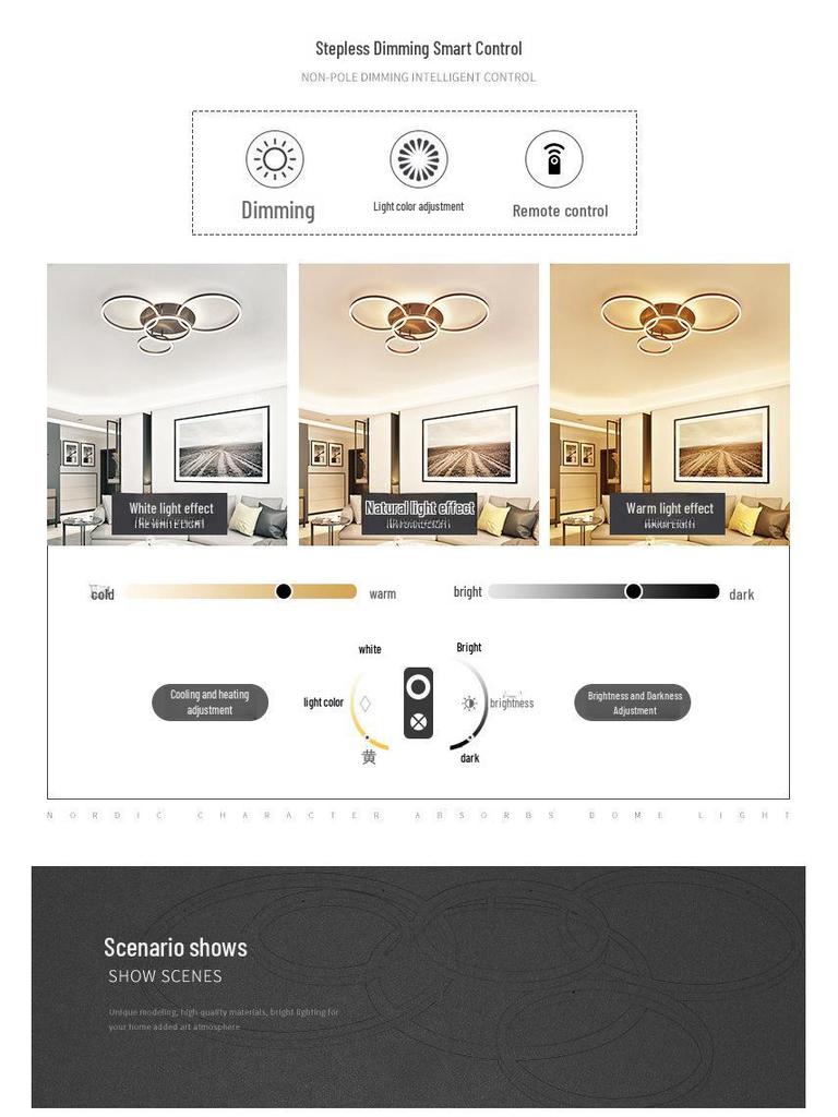 Nordic Modern LED Ceiling Lamp - Creative Round Design for Living Room, Study, Bedroom