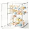 Organizator pentru biberoane acrilic cu 3 niveluri Container de depozitare pentru sticle din plastic transparent | Uși duble cu sertare Stackable Countertop Sta