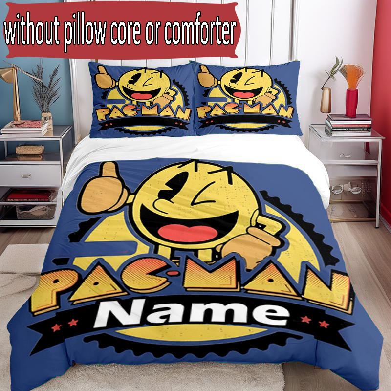 3pcs Duvet Cover Set (1*Duvet Cover + 2*Pillowcase, Without Core), Custom Name PAC Pattern Bedding Set, Home Bedroom Decor Gift