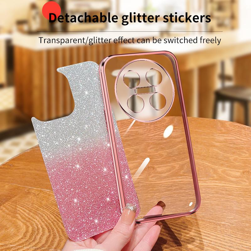 KEYSION Luxury Plating Glitter Phone Case for Huawei nova 13i 12i Transparent Soft TPU Shockproof Back Cover for Huawei nova 12i 13i