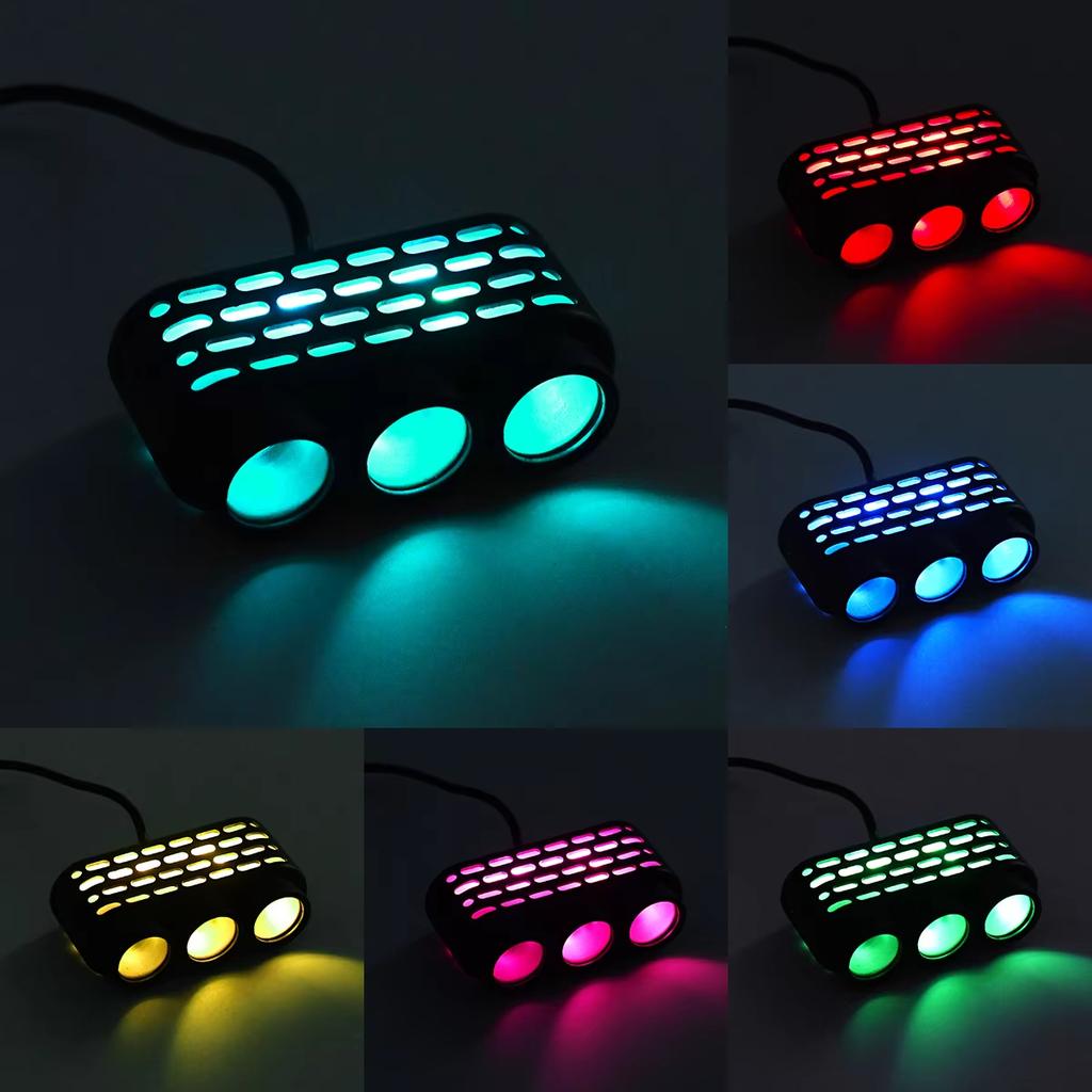 5 IN 1 12/24V Car cigarette Lighter Socket Splitter Plug USB Phone charger Adapter Voltage Car Cigarette Lighter Extension Cable